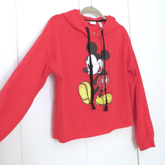 Disney Micky Mouse Cropped Red Hoodie - Picture 3 of 5